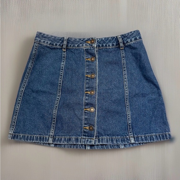 Forever 21 Dresses & Skirts - Forever 21 Mini Skirt Womens Medium Blue  Denim Cotton Exposed Button